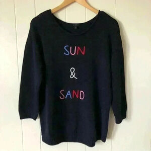 Talbots 3/4 Sleeve Knit Cotton Blend Sweater Size L